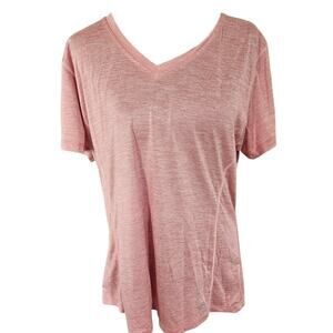 RBX Performance Women’s XLPink Heather Space Dye V-Neck Activewear Gym T-Shirt